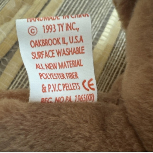 RETIRED 1993 TY BEANIE BABY CUBBIE THE BEAR W PVC PELLETS & multiple ERRORS! - Picture 4 of 6